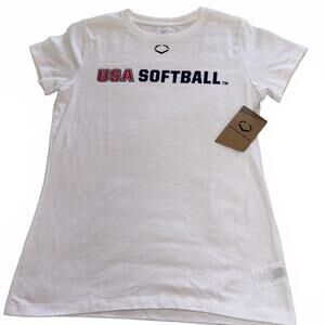 EvoShield USA Softball New With Tags $30 Retail  Woman’s Medium White T-Shirt